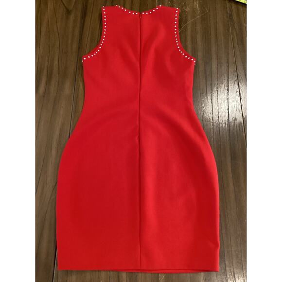 Likely Manhattan Sleeveless Studded Sheath Mini cocktail club red party Dress 4 - Picture 2 of 9